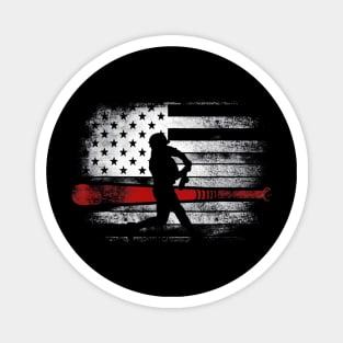 Baseball American Flag USA Patriotic Player Magnet